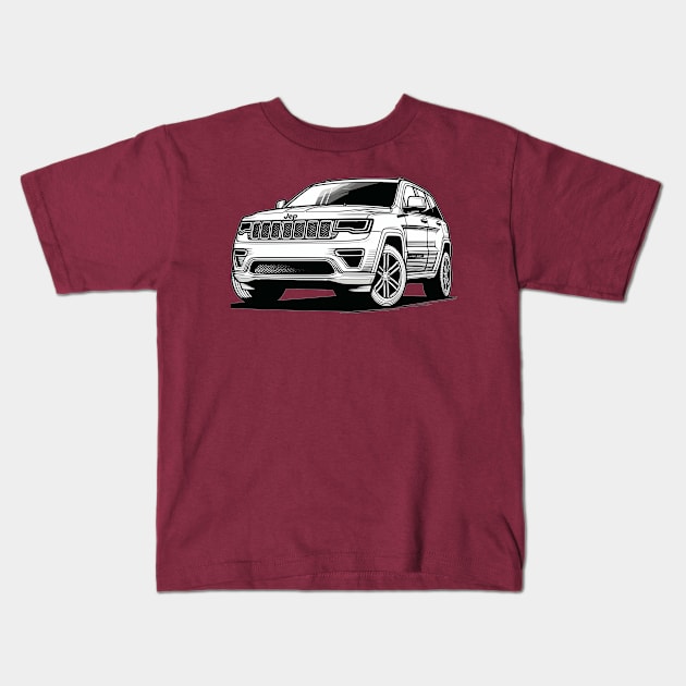 Jeep Grand Cherokee Kids T-Shirt by Vehicles-Art